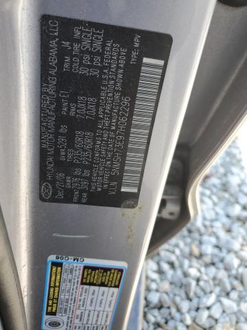 5NMSH73E97H062296 - 2007 HYUNDAI SANTA FE SE GRAY photo 13