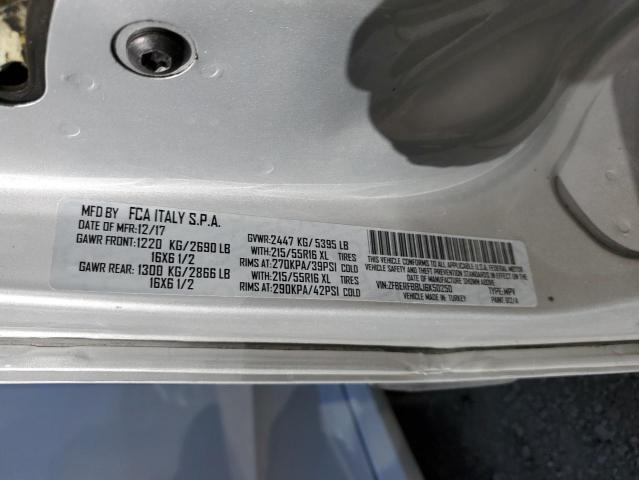 ZFBERFBB1J6K50250 - 2018 RAM PROMASTER SLT Արծաթագույն լուսանկար 13