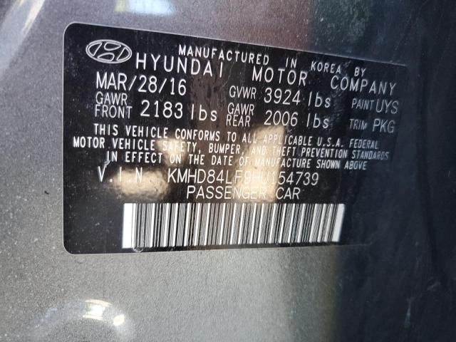 KMHD84LF9HU154739 - 2017 HYUNDAI ELANTRA SE SILVER photo 12