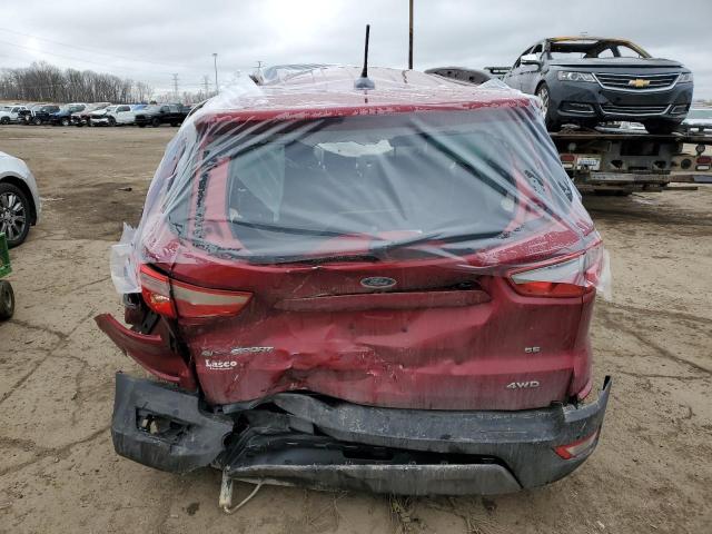 MAJ6S3GL8LC371633 - 2020 FORD ECOSPORT SE RED photo 6