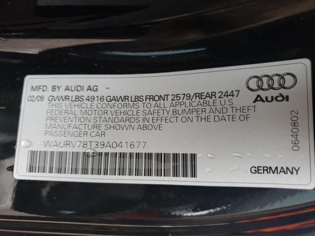 WAURV78T39A041677 - 2009 AUDI S5 QUATTRO BLACK photo 12