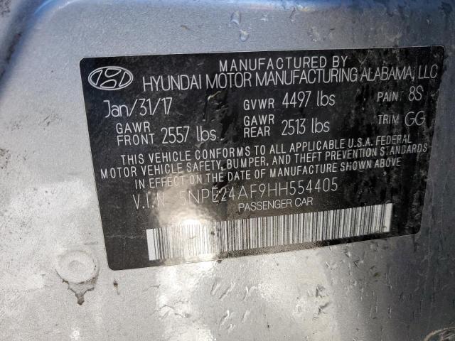 5NPE24AF9HH554405 - 2017 HYUNDAI SONATA SE SILVER photo 12