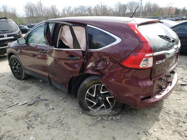 2HKRM4H45GH715704 - 2016 HONDA CR-V SE BURGUNDY photo 2