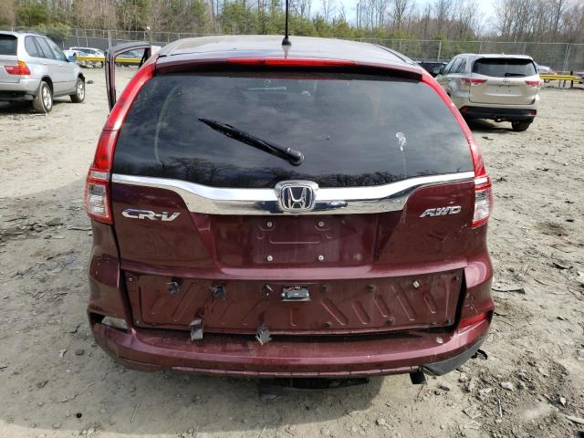 2HKRM4H45GH715704 - 2016 HONDA CR-V SE BURGUNDY photo 6