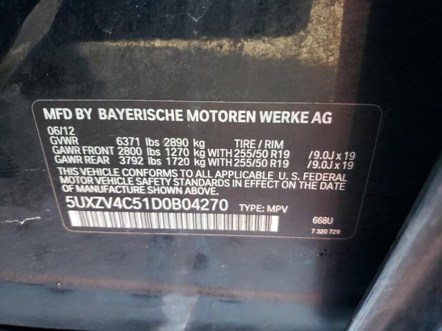 5UXZV4C51D0B04270 - 2013 BMW X5 XDRIVE35I BLACK photo 13