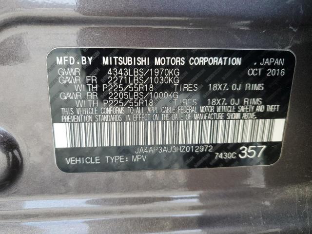 JA4AP3AU3HZ012972 - 2017 MITSUBISHI OUTLANDER ES GRAY photo 14