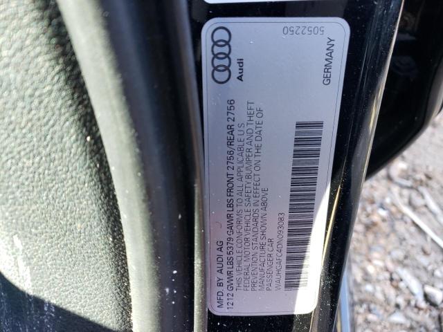 WAUHGAFC4DN093083 - 2013 AUDI A6 PRESTIGE შავი ფოტო 12