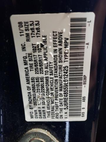 5J6RE48559L012425 - 2009 HONDA CR-V EX BLUE photo 12