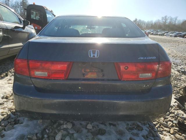 1HGCM56485A193428 - 2005 HONDA ACCORD LX BLUE photo 6