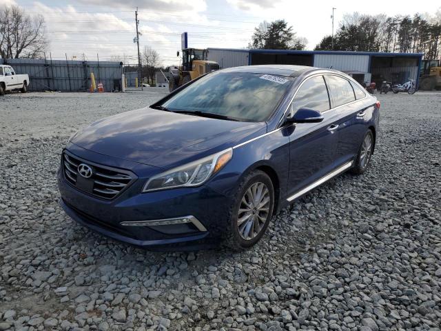 5NPE34AF1FH133675 - 2015 HYUNDAI SONATA SPORT BLUE photo 1