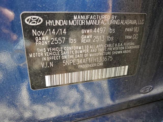 5NPE34AF1FH133675 - 2015 HYUNDAI SONATA SPORT BLUE photo 12