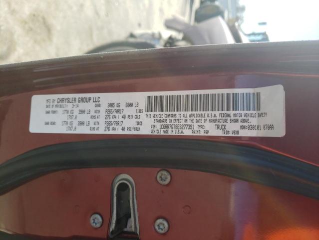 1C6RR7GT8ES277391 - 2014 RAM 1500 SLT RED photo 12