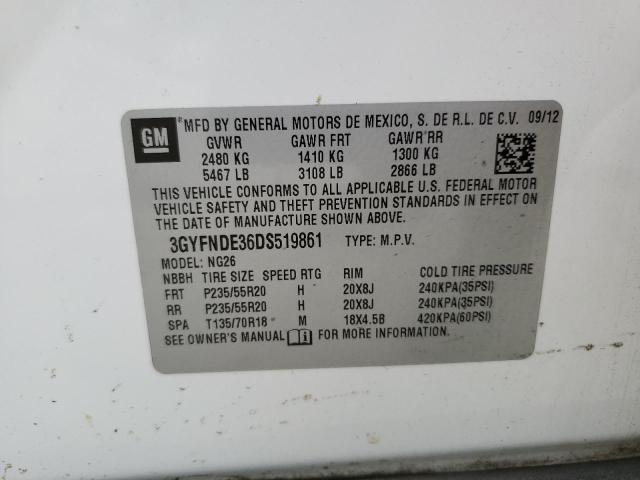 3GYFNDE36DS519861 - 2013 CADILLAC SRX PERFORMANCE COLLECTION Ақ фото 13