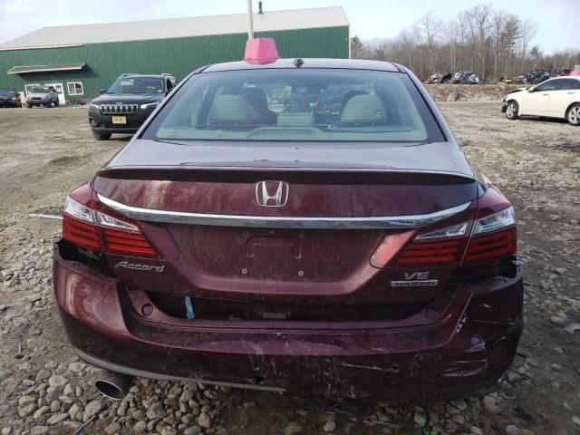 1HGCR3F94GA028139 - 2016 HONDA ACCORD TOURING MAROON photo 6