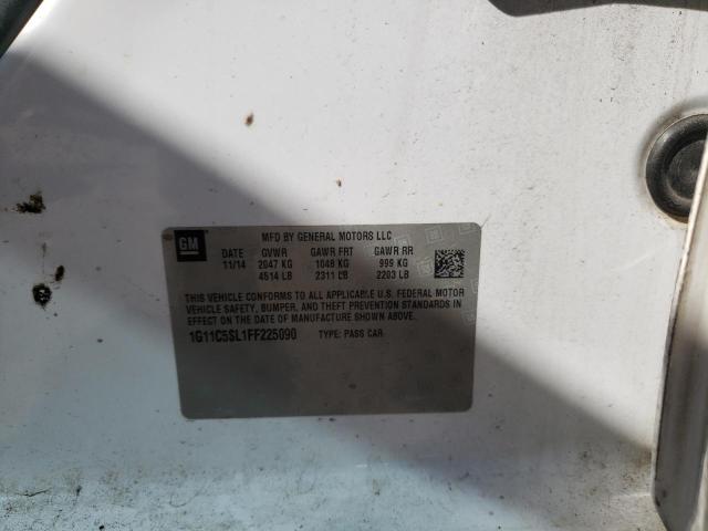 1G11C5SL1FF225090 - 2015 CHEVROLET MALIBU 1LT WHITE photo 13