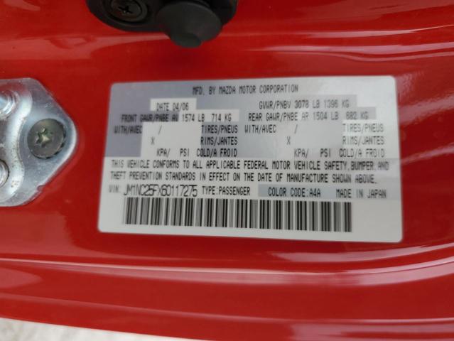 JM1NC25FX60117275 - 2006 MAZDA MX-5 MIATA RED photo 13