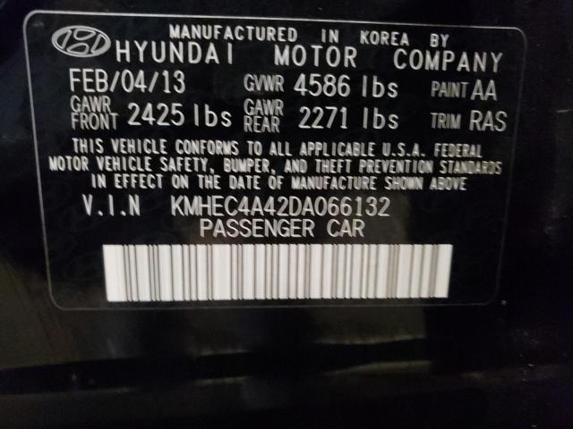 KMHEC4A42DA066132 - 2013 HYUNDAI SONATA HYBRID BLACK photo 13