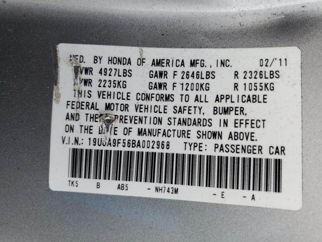 19UUA9F56BA002968 - 2011 ACURA TL SILVER photo 12