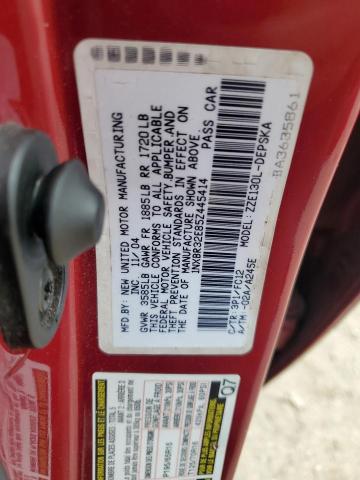 1NXBR32E85Z445414 - 2005 TOYOTA COROLLA CE RED photo 12