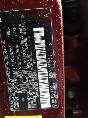 5TDJKRFH8FS095073 - 2015 TOYOTA HIGHLANDER XLE Bordo foto 13