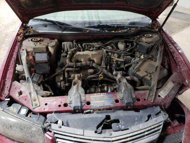 2G1WF52E759185796 - 2005 CHEVROLET IMPALA MAROON photo 11