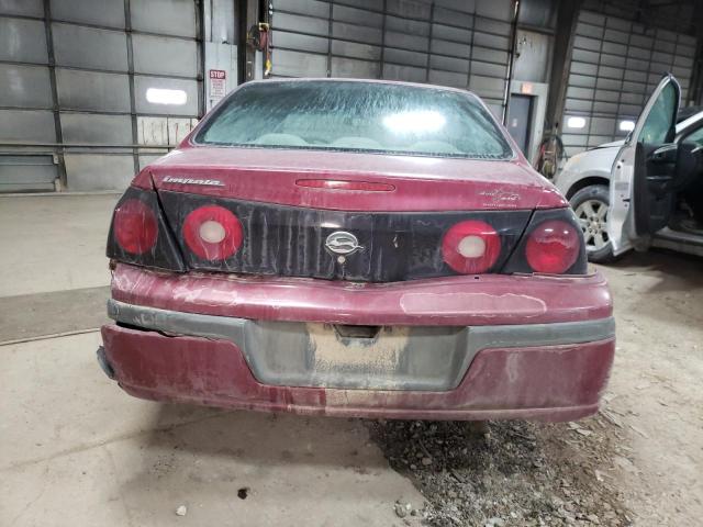 2G1WF52E759185796 - 2005 CHEVROLET IMPALA MAROON photo 6