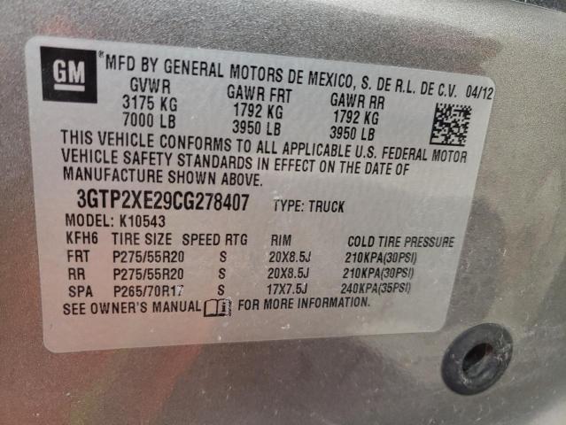 3GTP2XE29CG278407 - 2012 GMC SIERRA K1500 DENALI TAN photo 12