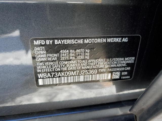 WBA73AK09M7J25369 - 2021 BMW 228XI GRAY photo 12