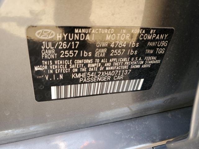 KMHE54L2XHA071137 - 2017 HYUNDAI SONATA PLUG-IN HYBRID SILVER photo 12