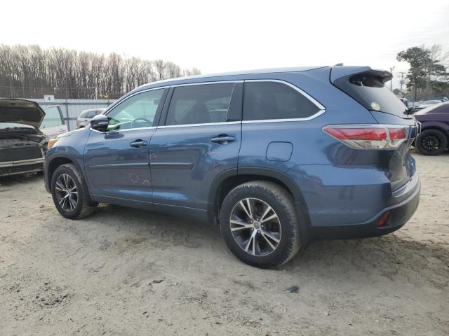 5TDJKRFH1GS230976 - 2016 TOYOTA HIGHLANDER XLE BLUE photo 2