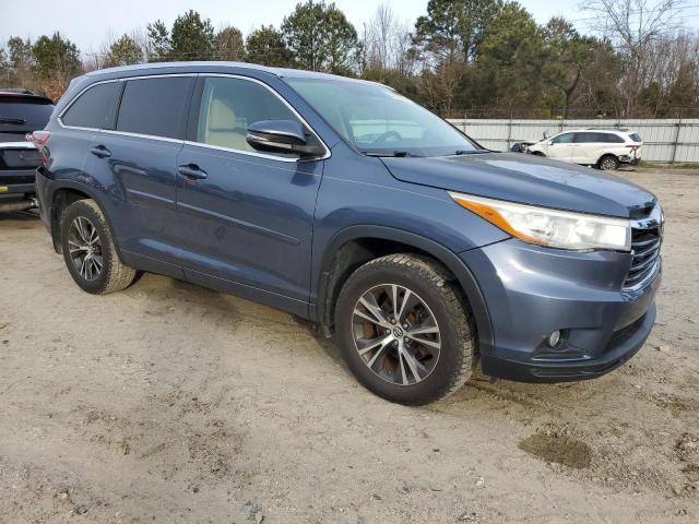 5TDJKRFH1GS230976 - 2016 TOYOTA HIGHLANDER XLE BLUE photo 4