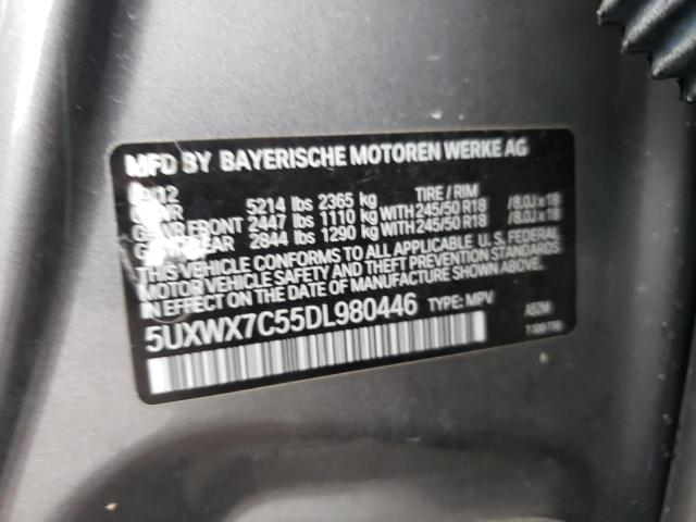 5UXWX7C55DL980446 - 2013 BMW X3 XDRIVE3 GRAY photo 13