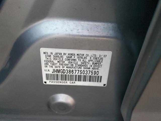 JHMGD38677S037590 - 2007 HONDA FIT S 灰色 照片 12