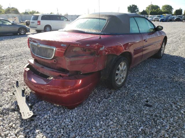 1C3EL75R14N252107 - 2004 CHRYSLER SEBRING GTC RED photo 4