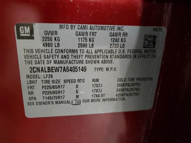 2CNALBEW7A6405149 - 2010 CHEVROLET EQUINOX LS RED photo 12