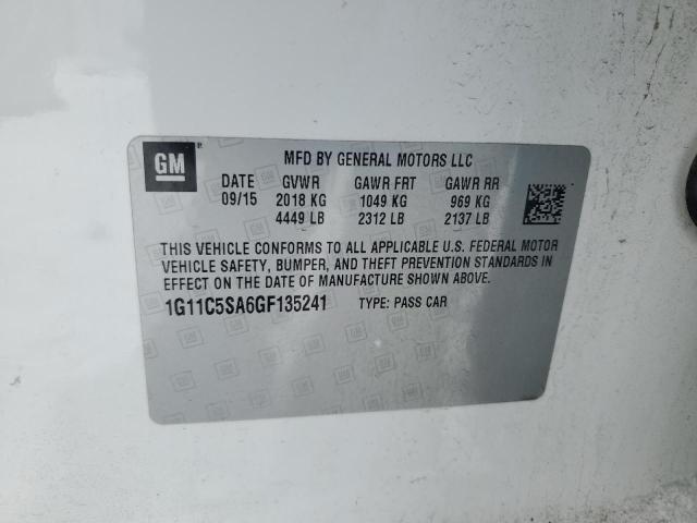 1G11C5SA6GF135241 - 2016 CHEVROLET MALIBU LIM LT 白色 照片 12