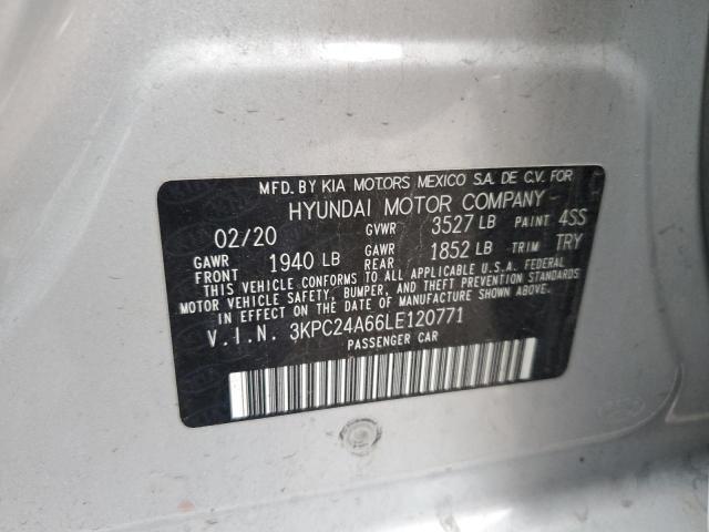 3KPC24A66LE120771 - 2020 HYUNDAI ACCENT SE SILVER photo 13