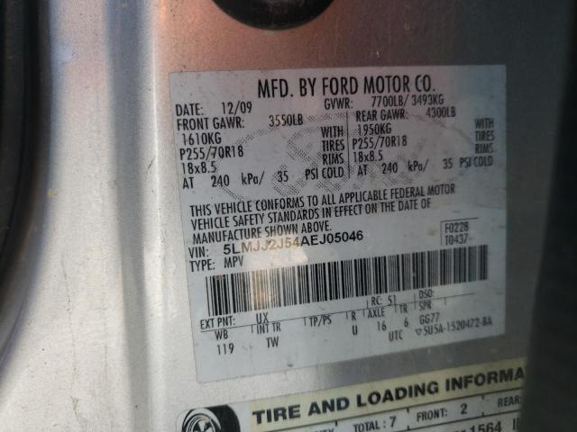 5LMJJ2J54AEJ05046 - 2010 LINCOLN NAVIGATOR 银色 照片 12