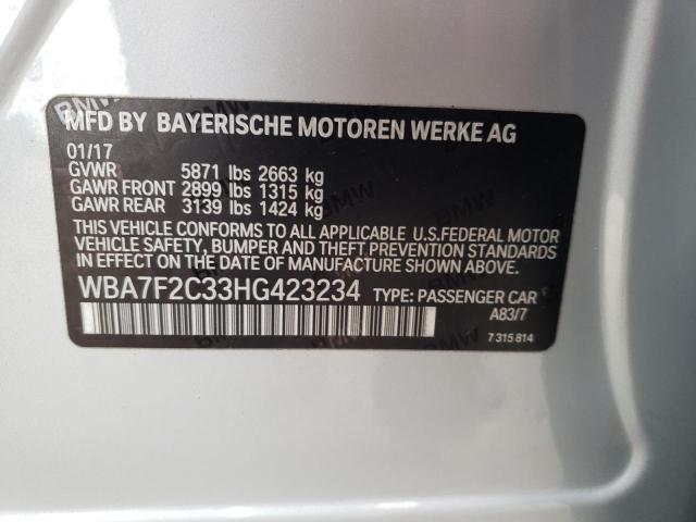 WBA7F2C33HG423234 - 2017 BMW 750 XI SILVER photo 12