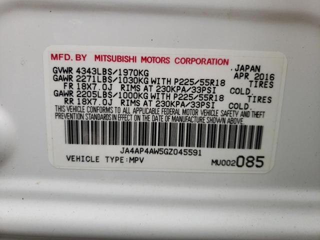 JA4AP4AW5GZ045591 - 2016 MITSUBISHI OUTLANDER SEL WHITE photo 13