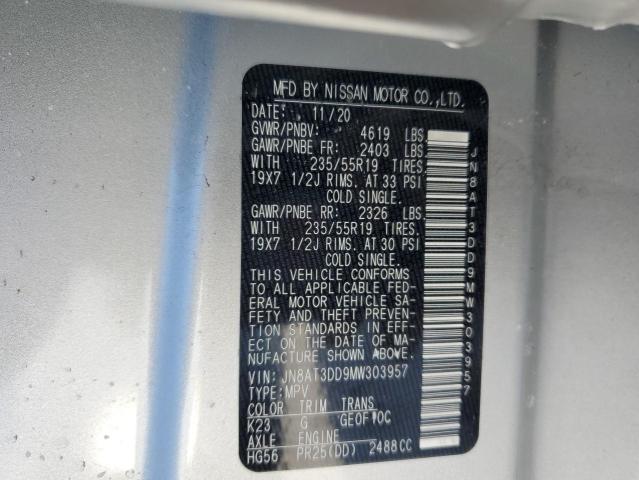 JN8AT3DD9MW303957 - 2021 NISSAN ROGUE PLATINUM SILVER photo 13