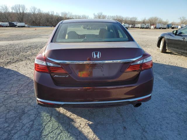 1HGCR2F35HA202758 - 2017 HONDA ACCORD LX BURGUNDY photo 6