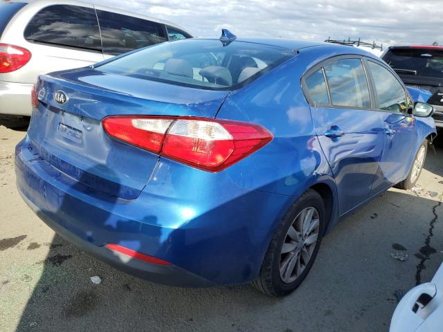 KNAFX4A68F5277469 - 2015 KIA FORTE LX BLUE photo 3