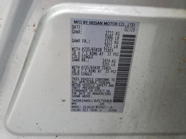 5N1DR2AN0LC607088 - 2020 NISSAN PATHFINDER S 银色 照片 13