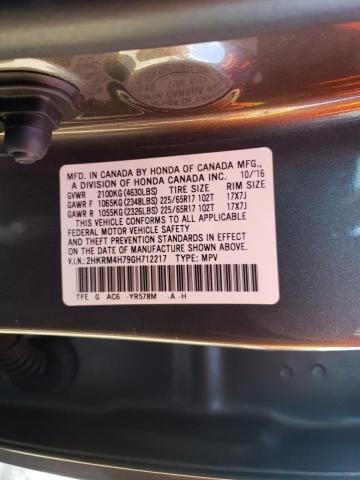 2HKRM4H79GH712217 - 2016 HONDA CR-V EXL GRAY photo 12