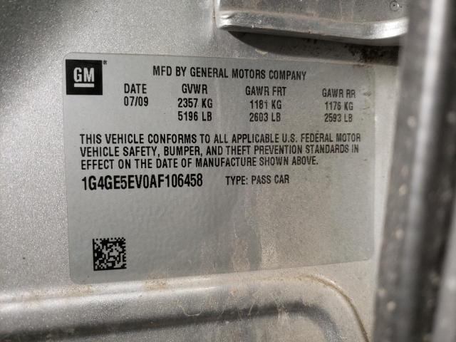 1G4GE5EV0AF106458 - 2010 BUICK LACROSSE CXS SILVER photo 12