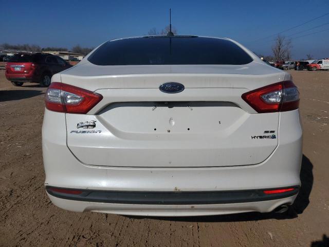 3FA6P0LU6ER377224 - 2014 FORD FUSION SE HYBRID WHITE photo 6