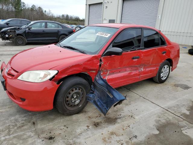 1HGES16445L030139 - 2005 HONDA CIVIC DX RED photo 1