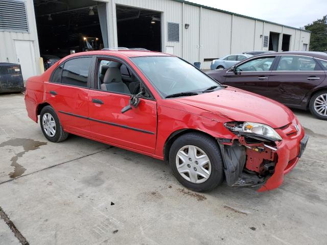 1HGES16445L030139 - 2005 HONDA CIVIC DX RED photo 4