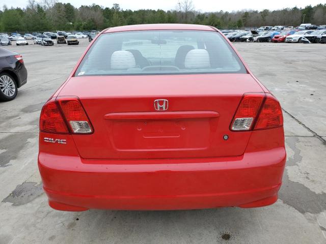 1HGES16445L030139 - 2005 HONDA CIVIC DX RED photo 6